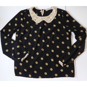 Chloe K faux collar blouse, size L (used)